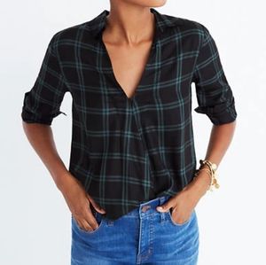 Madewell Wrap Front Shirt in Palma Plaid sz M